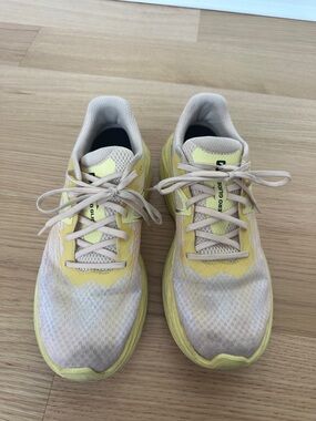 Salomon Aero Glide Running Shoes in Pale Yellow and Beige